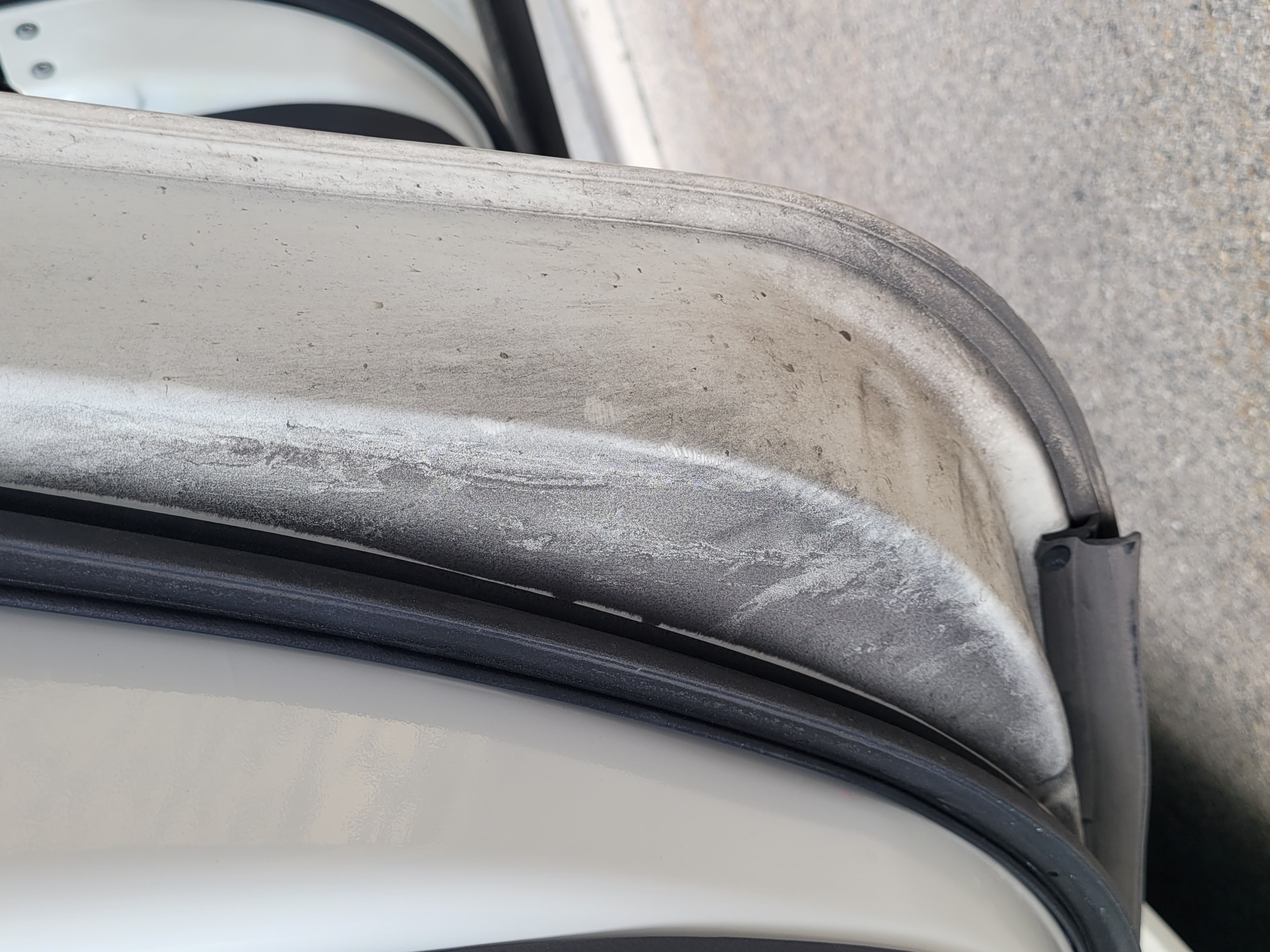 Car door before cleaning